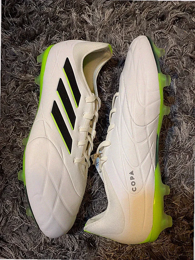 adidas Kids Size 6 COPA PURE.1 FIRM GROUND SOCCER CLEATS White Green HQ8981