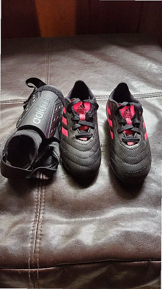 Adidas Kids Soccer Cleats With Shin Guard
