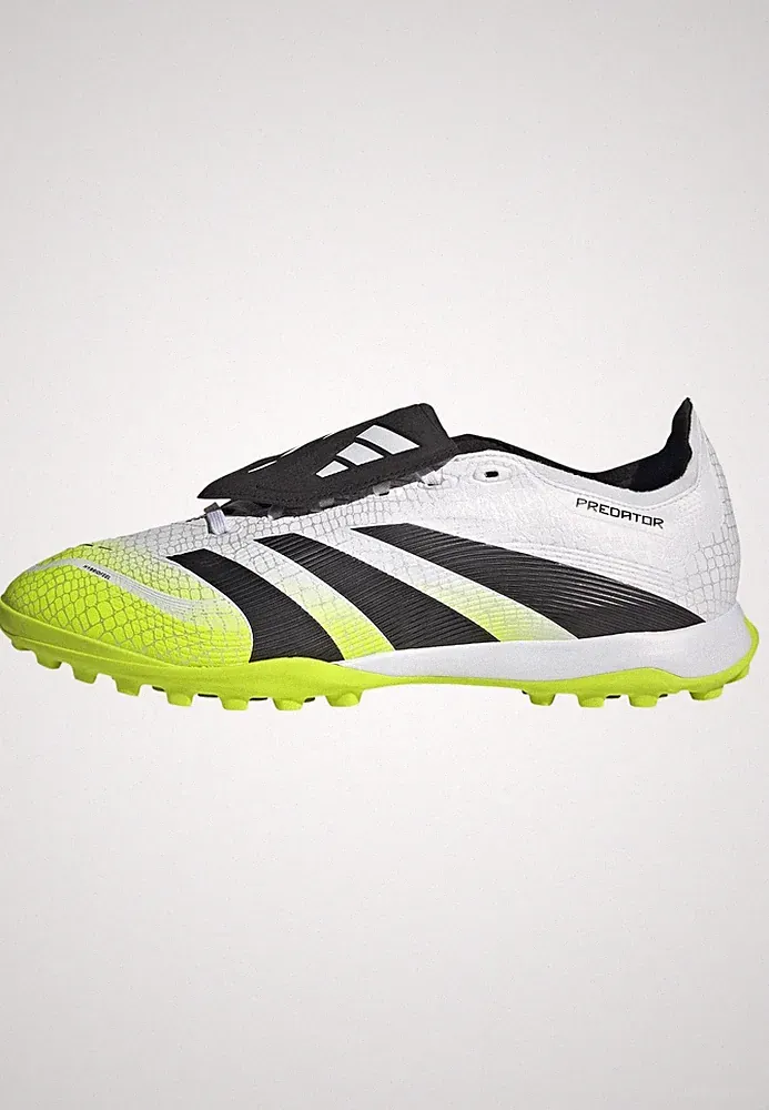 adidas League Fold-Over Tongue Turf Soccer Cleats - Black, White, Yellow
