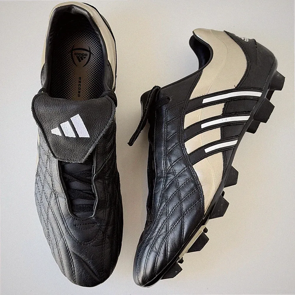 Adidas Leira 2 TRX FG Soccer Cleats Mens 12 Black Gold Leather 2004 Vintage Rare