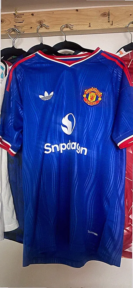 adidas Manchester United Soccer Jersey Shirt Blue/Red/White Team Colors