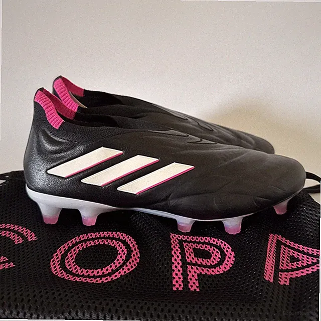 adidas Men 5/Women 6 COPA PURE+ FIRM GROUND SOCCER CLEATS Core Black/Pink HQ8895