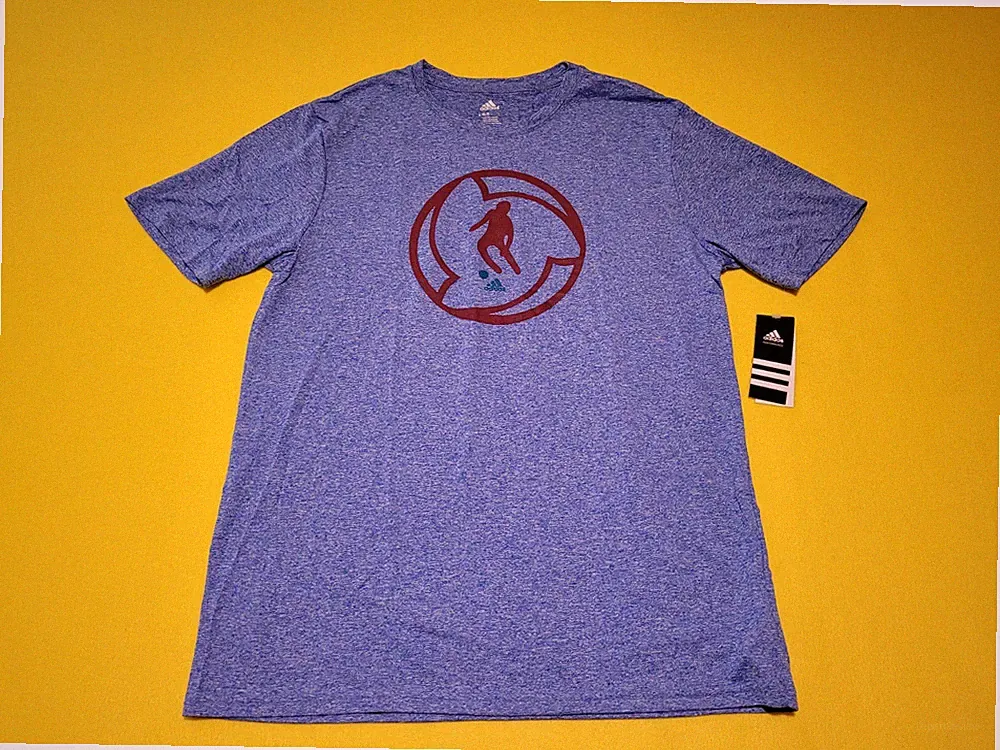 Adidas Men Go To Performance Soccer Tee Shirt Large Blue NWT FREE SHIPPING