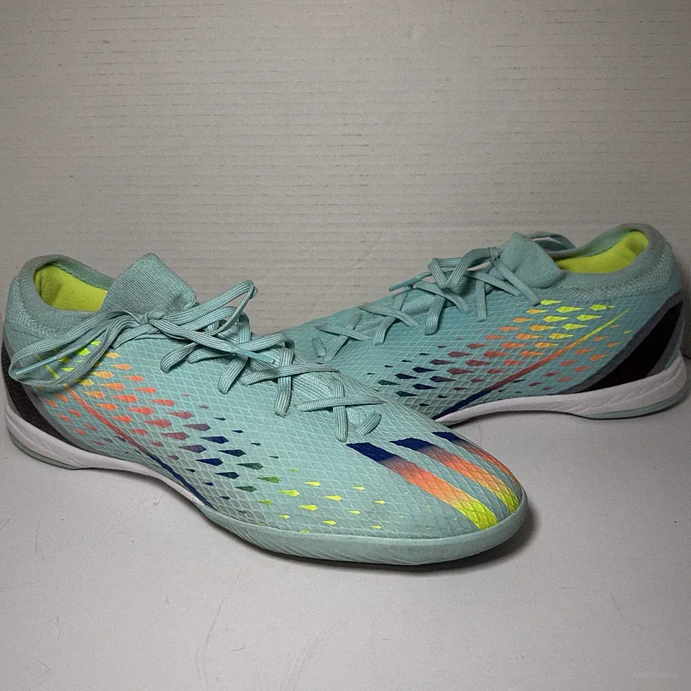 Adidas Men’s 11.5 X Speedportal.3 Indoor Soccer Shoes Cleats Clear Aqua Solar