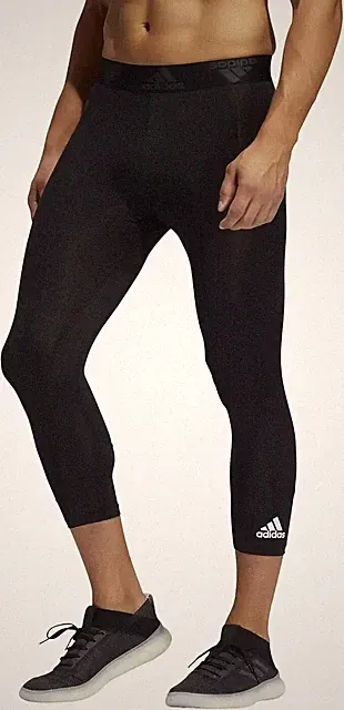 Adidas Men's 3/4 Running Compression Fitness Leggings SZ SM Black NWT GM5034