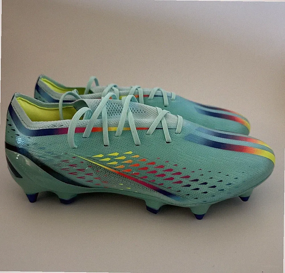 adidas Men’s 7.5 X SPEEDPORTAL.1 SG SOFT GROUND SOCCER CLEATS Clear Aqua GW8442