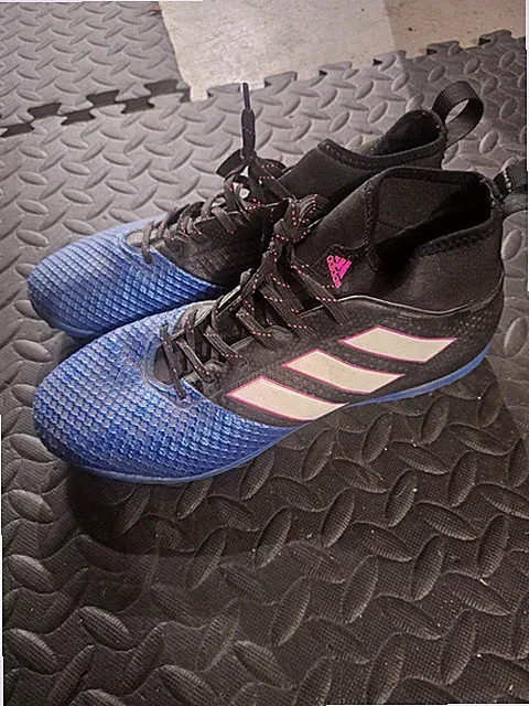 Adidas Men's Ace 17.3 Black/Blue Prime Mesh FG Soccer Cleats Boot Size 11 BA8505