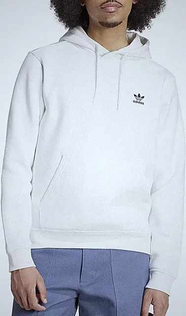 Adidas Men's Adicolor Essentials Trefoil Hoodie, White, S, (196468264976)