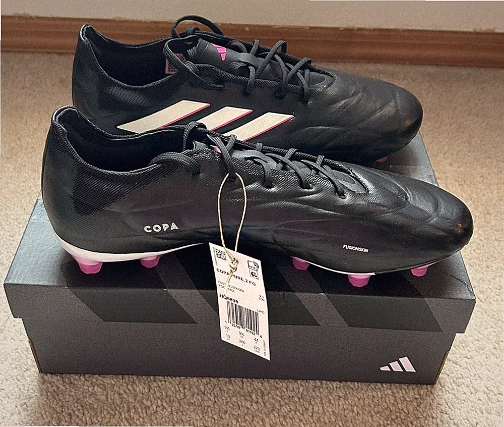 Adidas Men’s Copa Pure. 2 FG Leather Soccer Cleats Black/Pink Size 10