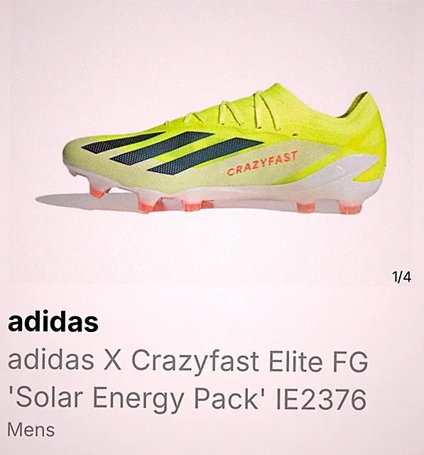 adidas Men’s Crazyfast Elite Firm Ground Soccer Cleats IE2376 Size 9.5