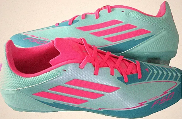 Adidas Men's F50 League FG/MG Messi Soccer Cleats Aqua Blue Pink Size 11 NIB