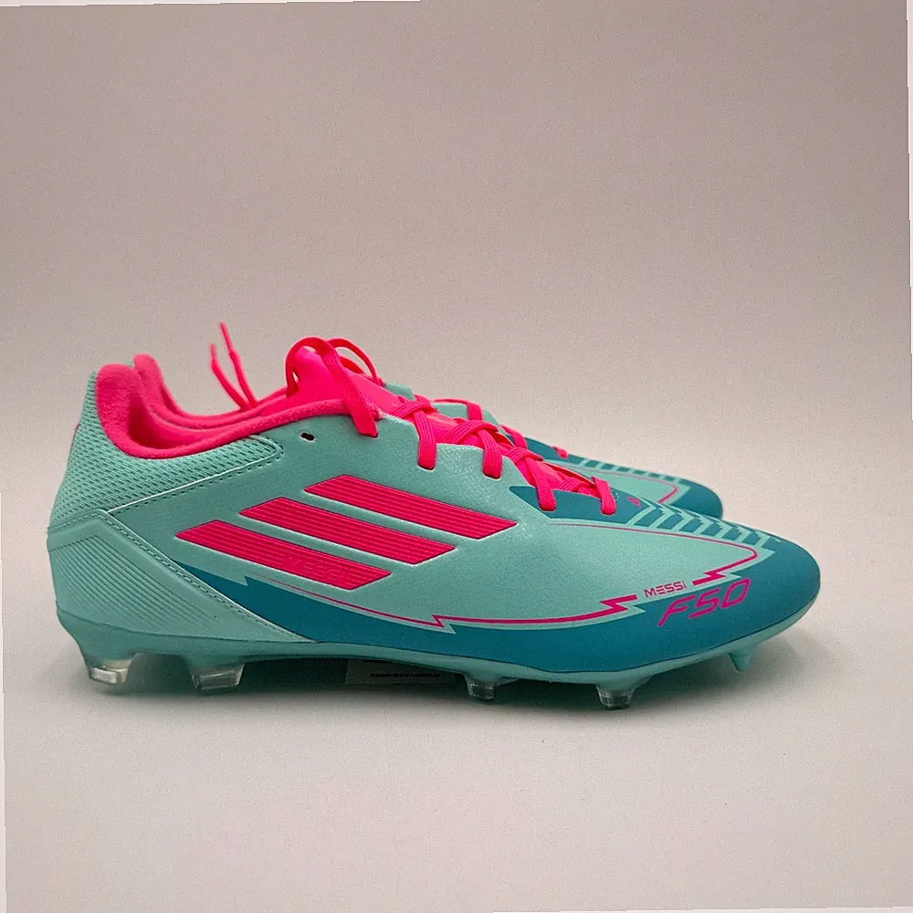 Adidas Men's F50 League FG/MG Messi Soccer Cleats Aqua Blue Pink Size 9 NEW