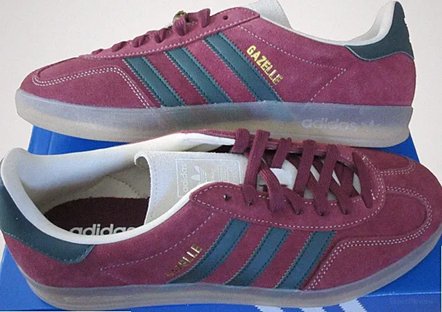 Adidas Men's Gazelle Indoor Suede Shoes Dark Red Green White Size 11 NIB JH5403