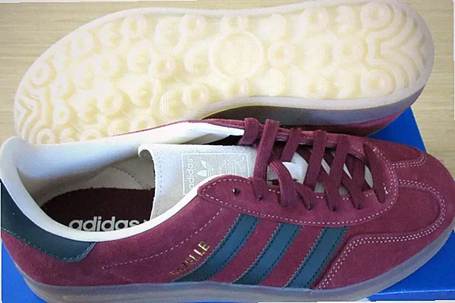Adidas Men's Gazelle Indoor Suede Shoes Dark Red Green White Size 9.5 JH5403