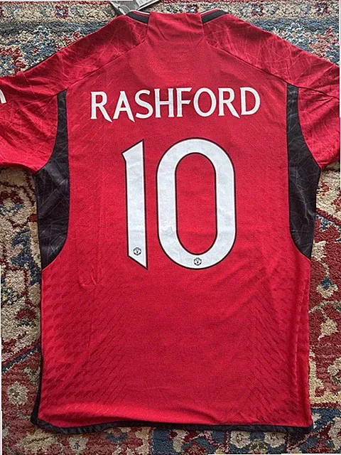 Adidas Men’s Manchester United 23/24 Authentic Home Jersey Marcus Rashford Sz L