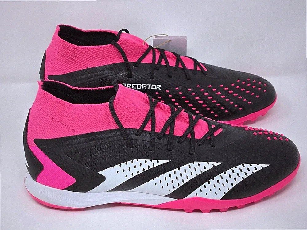 Adidas Men's Multi Sz Predator Accuracy.1 TF Turf Cleats Black Pink White GW4633