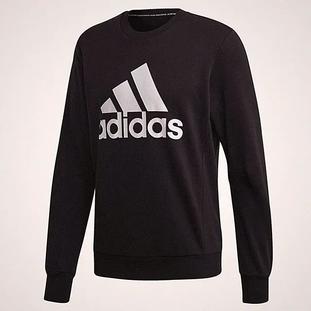 adidas Men's Must Haves Badge of Sport Crew Sweatshirt Black XX-Large