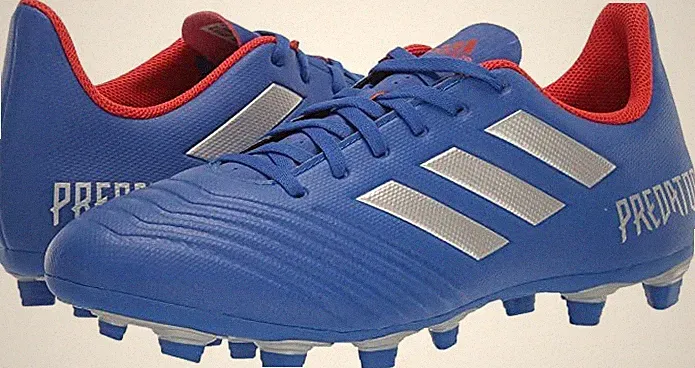 adidas Men's Predator 19.4 Flexible Soccer Cleats BB8113 Blue/Silver/Red SZ 6.5