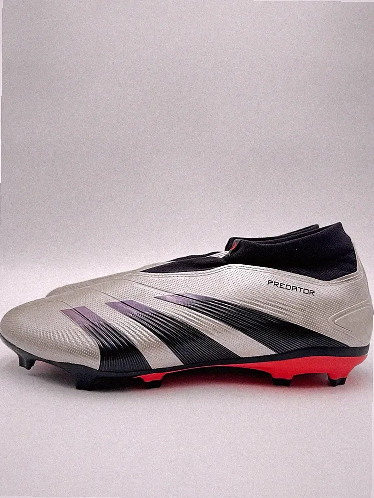 Adidas Men’s Predator League Laceless FG Soccer Cleats Size 11.5 Silver |IF6331