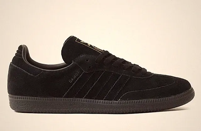 Adidas Men's Samba OG Core Black Metallic Gold Suede Shoes JR0887 NEW