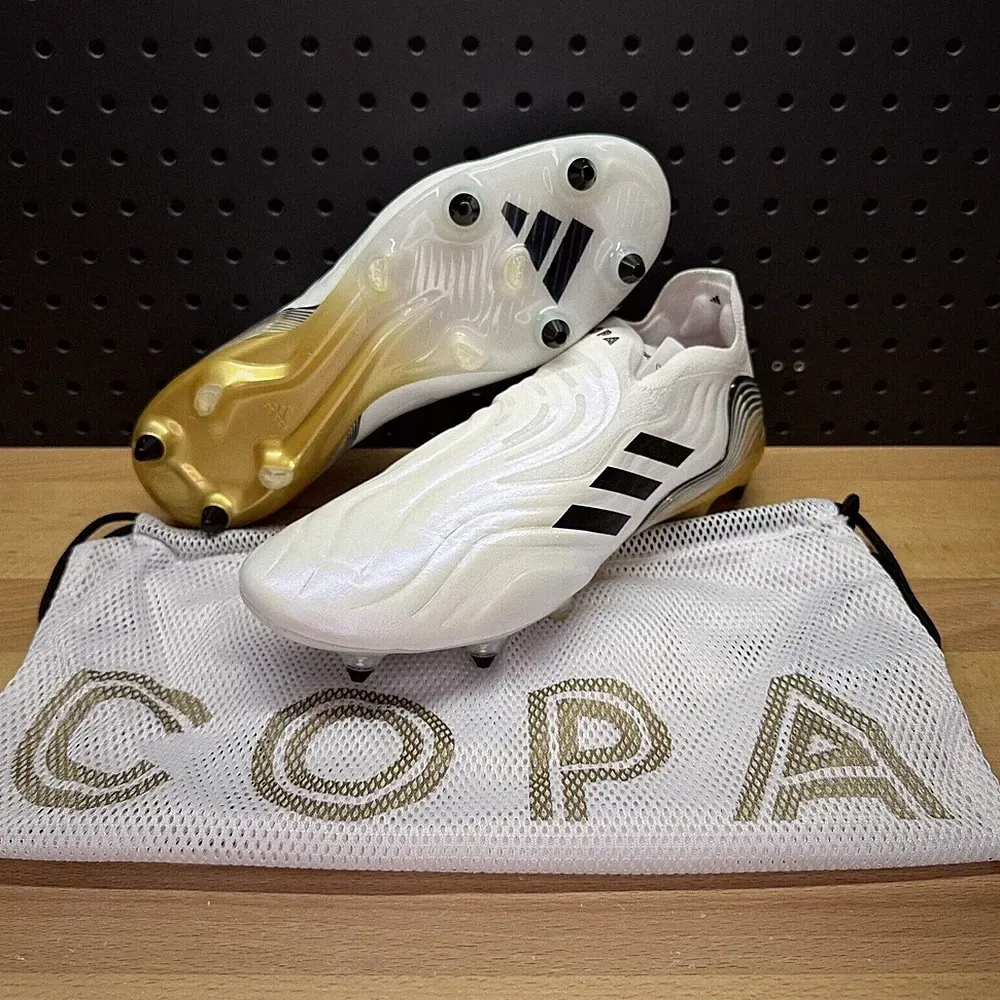 Adidas Men's Size 7 Copa Sense+ SG Soccer Cleats HP7840 White/Black/Gold