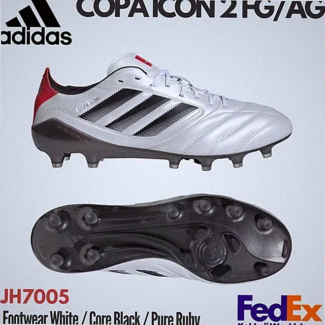 adidas Men's Soccer Cleats COPA ICON 2 ELITE FG/AG White/Core Black JH7005