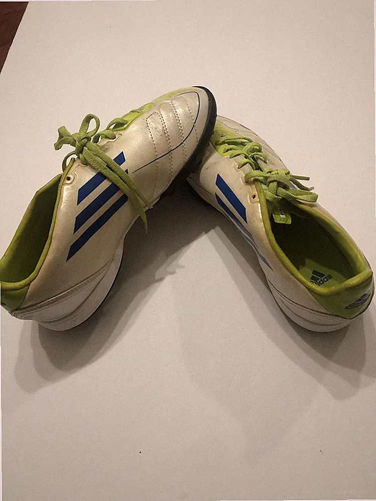 Adidas Men's Sz 4.5 F-10 F-50 Neon Green & Ivory Soccer Cleats Shoes #F1
