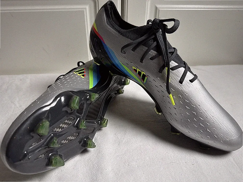 Adidas Men's X Speedportal.1 FG GW8428 Silver Black Soccer Cleats Size 10.5