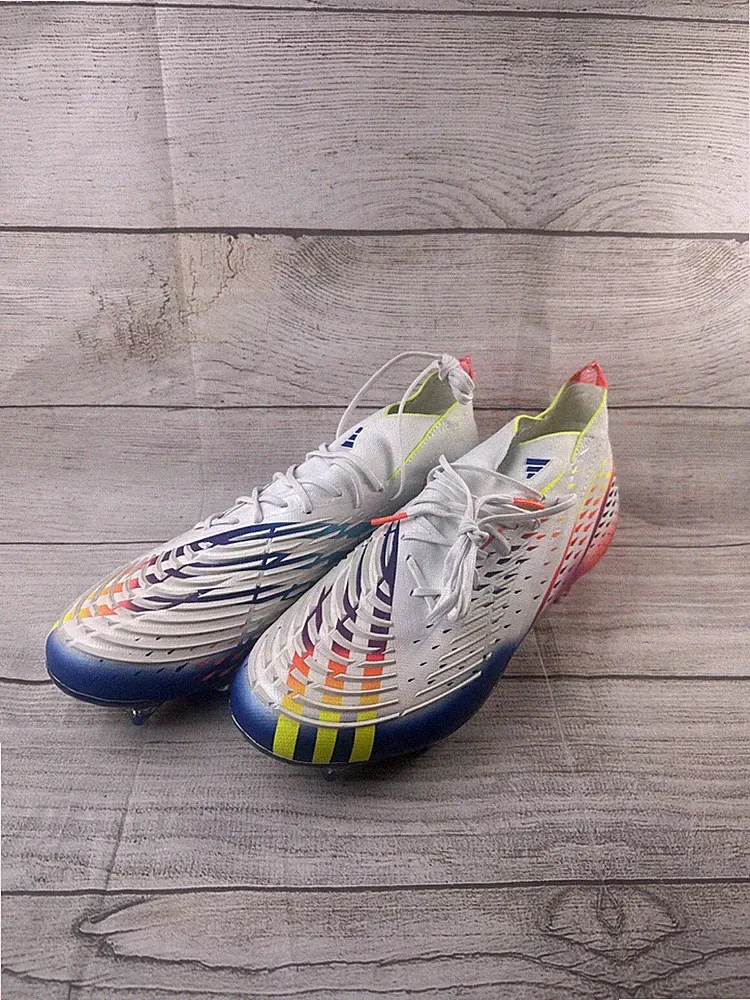 adidas Mens 11 Predator Edge.1 Soft Ground Soccer Cleats White Multi GW1021 NEW