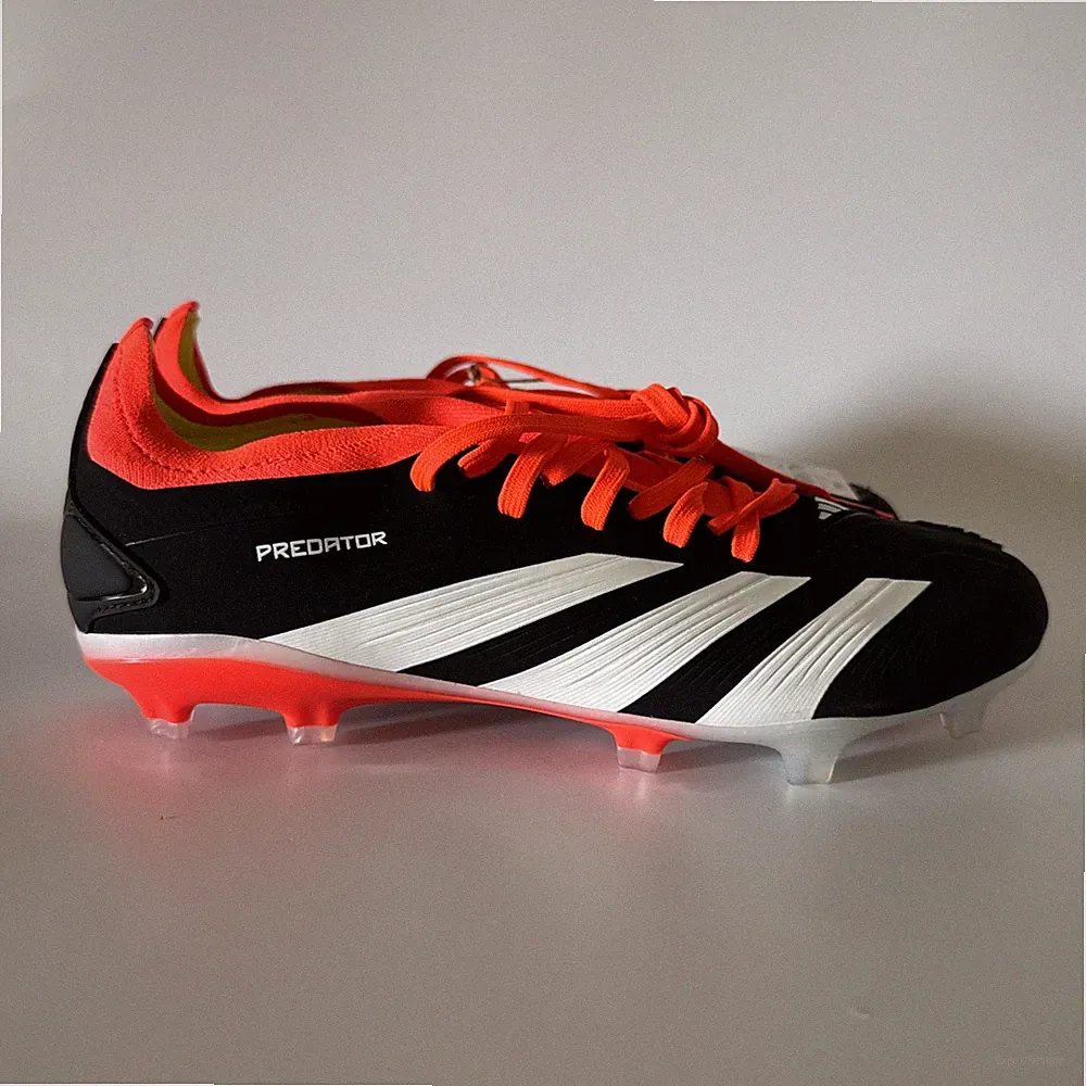 adidas Mens 6 PREDATOR 24 PRO FIRM GROUND SOCCER CLEATS Black/Solar Red IG7777