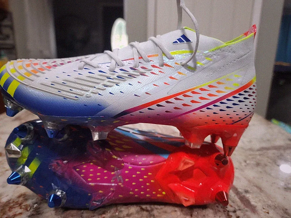 adidas Mens 6 Predator Edge.1 Soft Ground Soccer Cleats White Multi GW1021 NEW