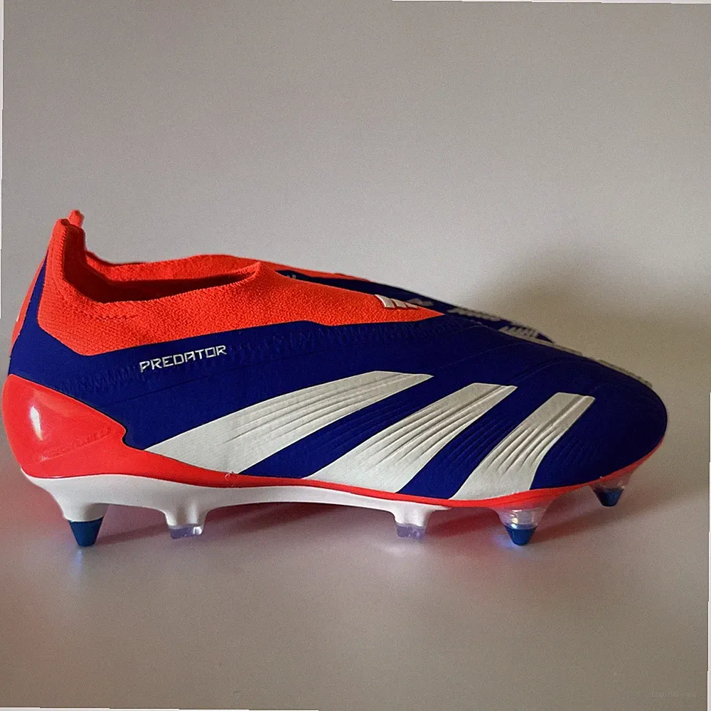 adidas Mens 7.5 PREDATOR ELITE LACELESS SOFT GROUND CLEATS Blue IF6318 NEW