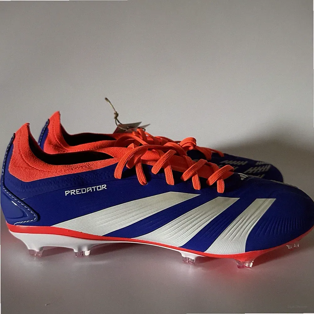 adidas Mens 7 PREDATOR 24 PRO FIRM GROUND SOCCER CLEATS Blue/White/Red IF6330