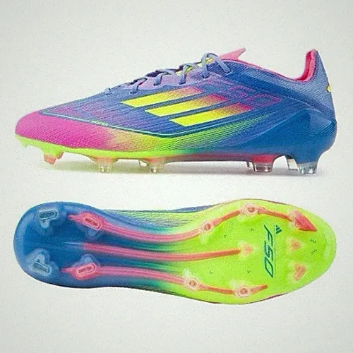 Adidas Mens F50 Elite FG IE1201 Blue Pink Yellow Soccer Cleats Size 7.5 US
