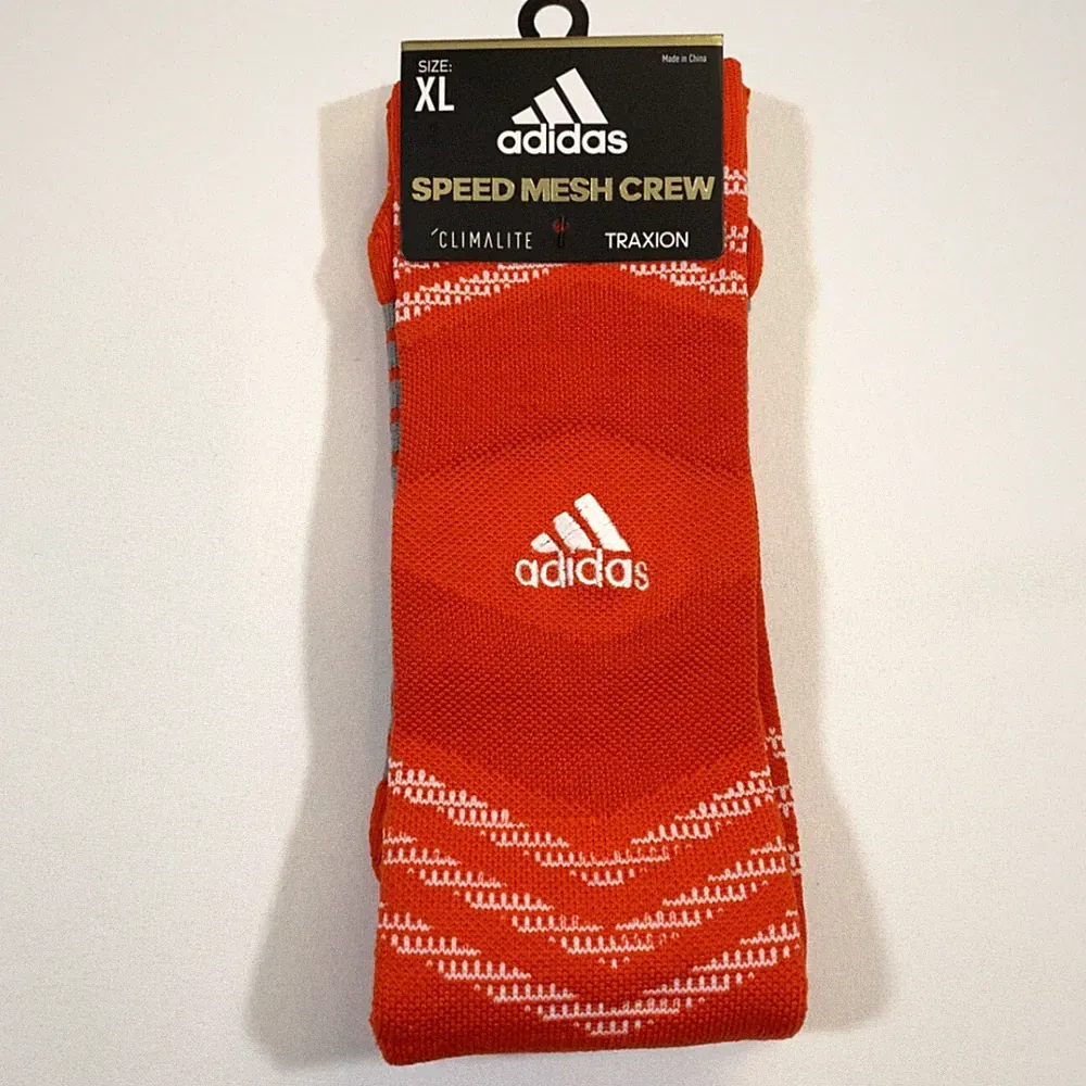 Adidas Mens Football Speed Mesh Traxion Athletic Mid Calf Crew Socks Size XL