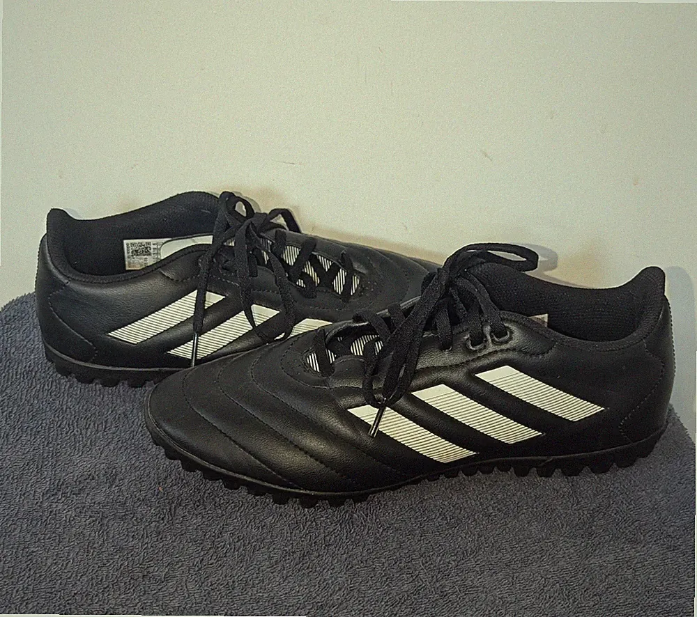 Adidas Mens Goletto VIII TF GY5775 Black Soccer Cleats Shoes Size 9 Turf Leather
