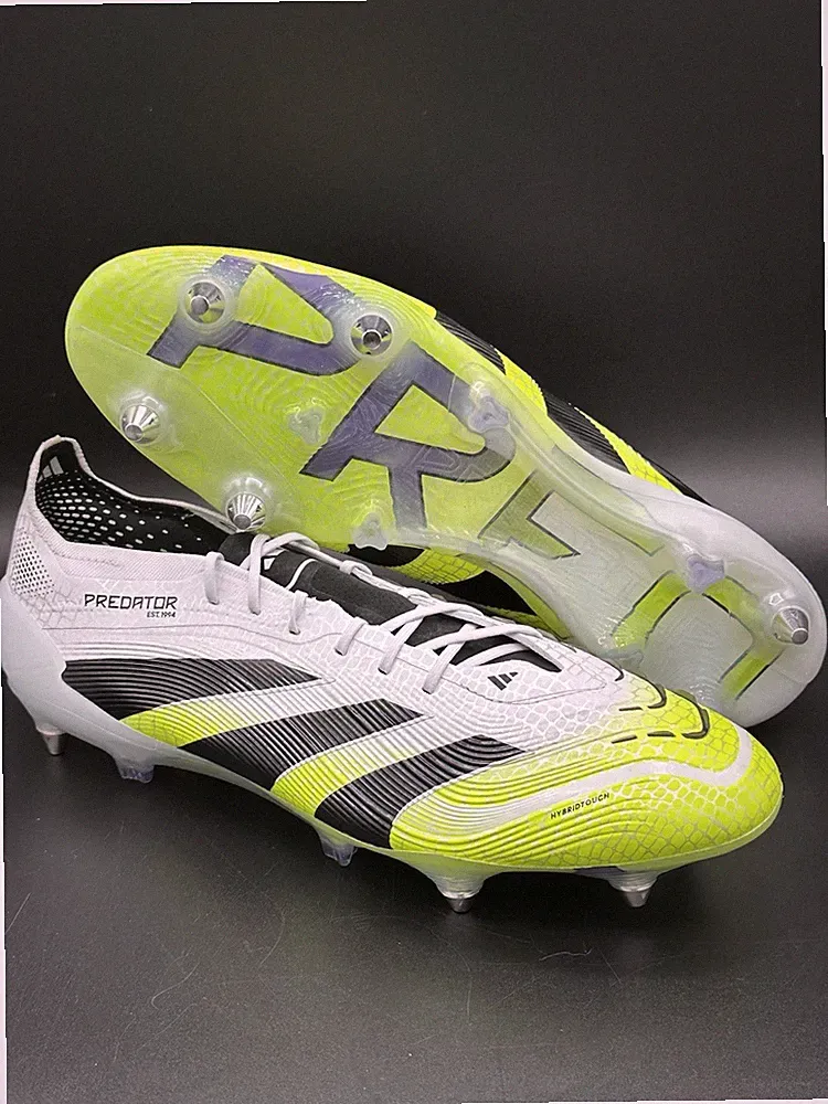 Adidas Mens Predator Elite SG JI1067 White Green Soccer Cleats size 12 US