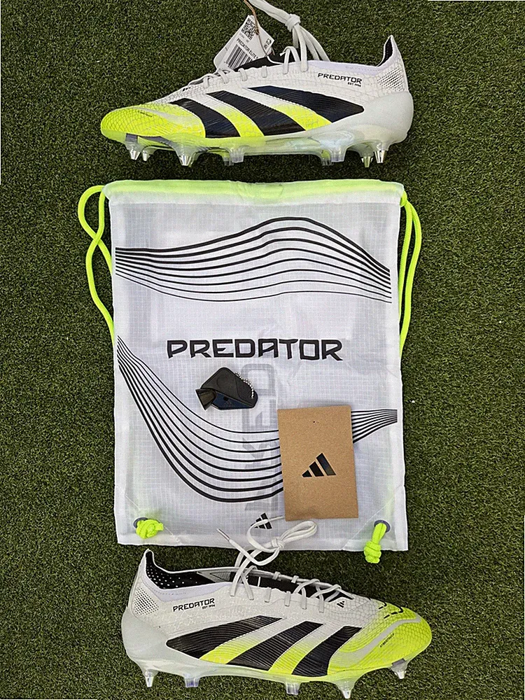 Adidas Mens Predator Elite SG JI1067 White Green Soccer Cleats size 13 US