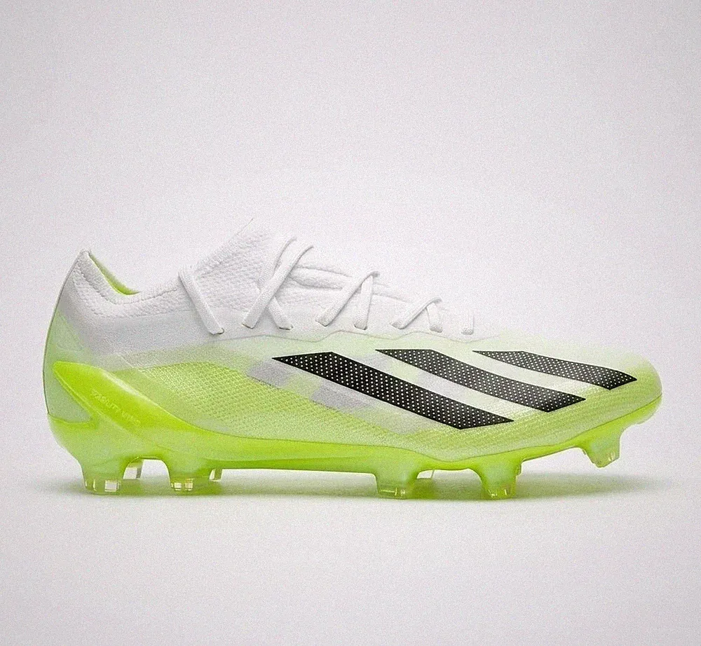 Adidas Mens Size 13.5 X Crazyfast.1 FG Soccer Cleats White Green HQ4516 nby