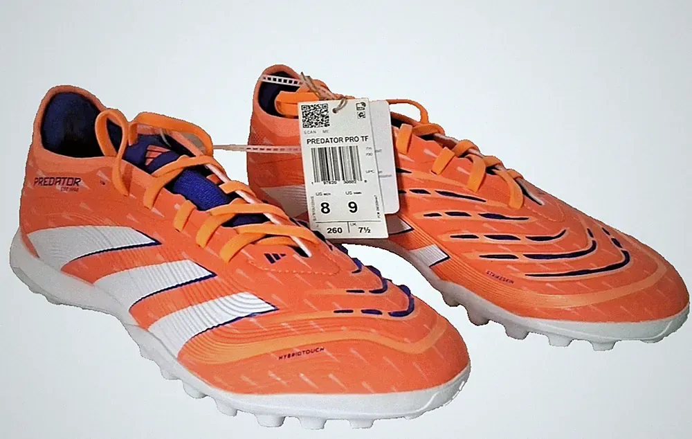 Adidas Mens Size 8 Predator PRO TF Turf Soccer Cleats Shoes Coral JI1185 *NWT*