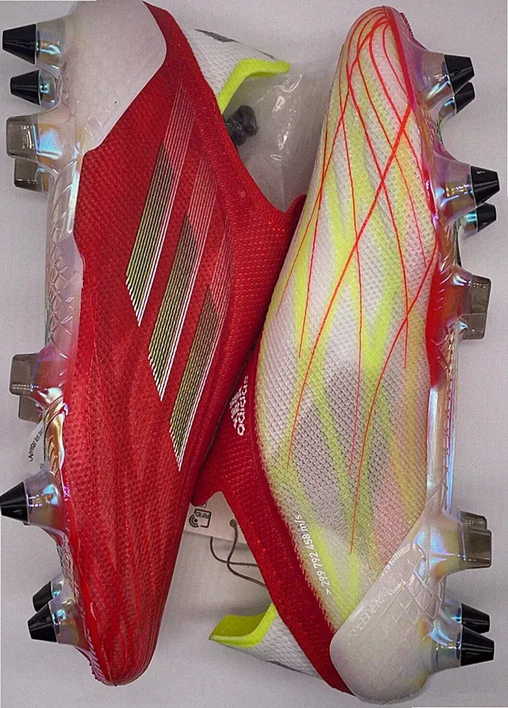 adidas Mens X Speedflow + Soft Ground Laceless Soccer Cleats Red FY3350 Size 6