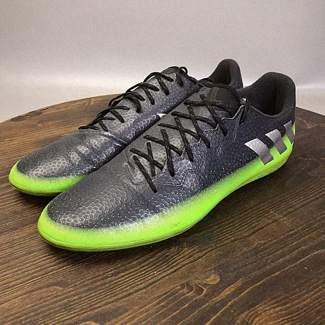 Adidas Messi 16.3 Shoes Mens Size 13 Black Green Indoor Soccer Sneakers AQ3522