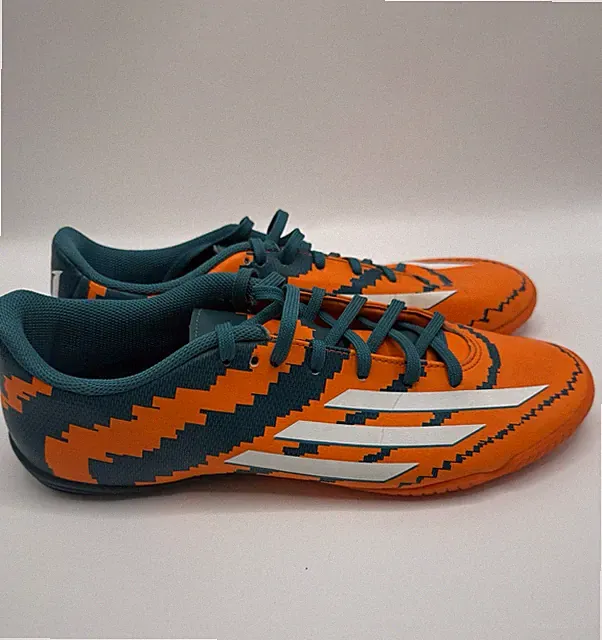 ADIDAS MESSI F10.3 Indoor Soccer Shoe Orange Teal Mens Sz 10 EUC