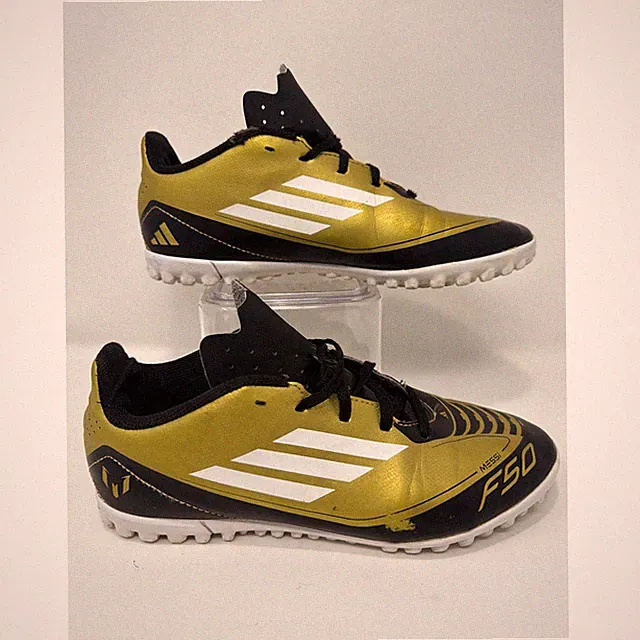 Adidas Messi F50 Gold Black Turf Soccer Cleats Men US 6 UK 5.5