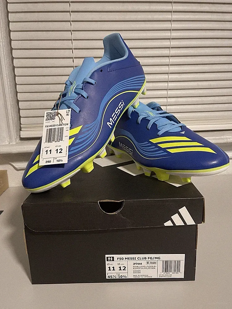 Adidas Messi League FG Firm Ground Soccer Cleats Blue New Men’s Sizes 11