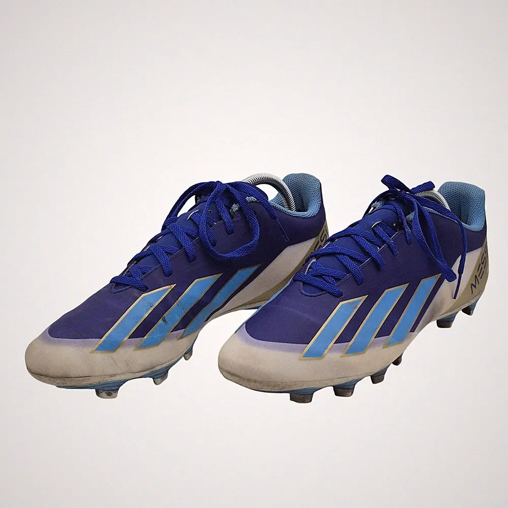 adidas Messi Soccer Cleats Shoes Mens Size 10.5 Blue Gold FG Firm Ground Outdoor