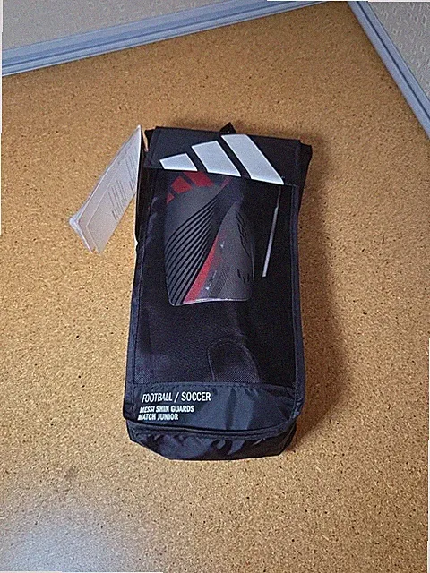 adidas Messi Speed F50 Pro Shin Guard Metallic Silver, red and Black Youth Med