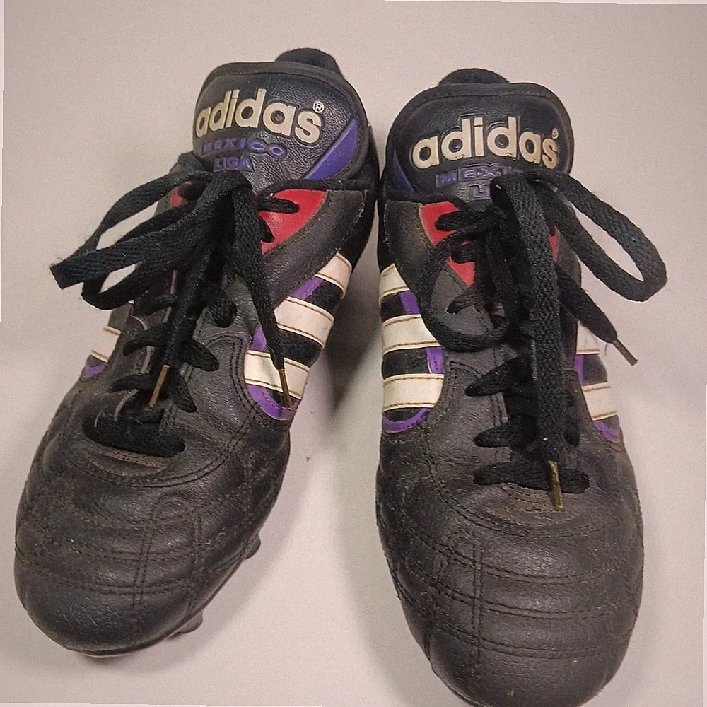 Adidas Mexico Liga Black/Purple/Red Soccer Cleats Men Size 7 Lace Up Shoes