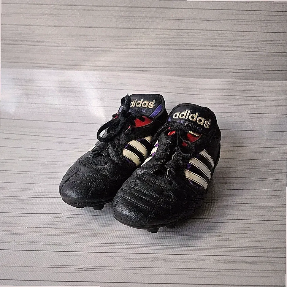 Adidas Mexico Liga Soccer Cleats Mens 7.5 Black Vintage Leather Boots 15261