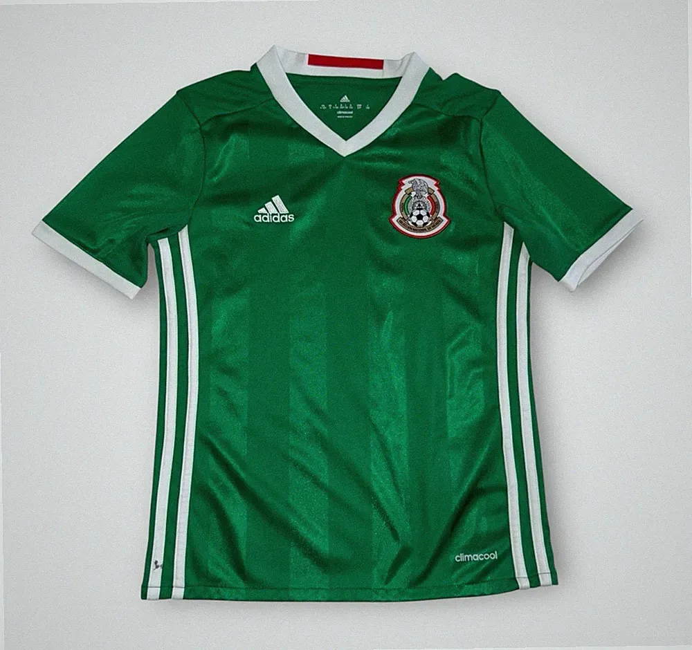 Adidas Mexico National Team Soccer Jersey Boys Small Green Futbol ClimaCool